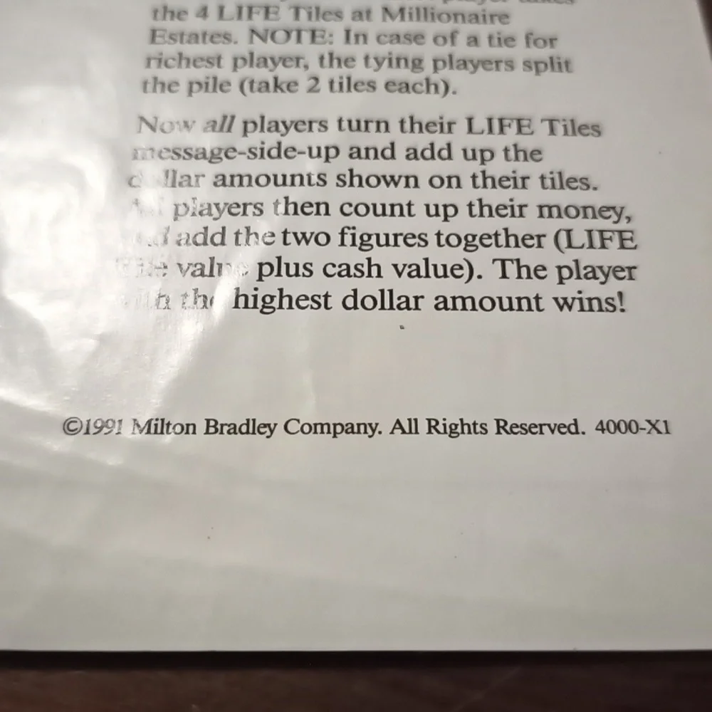 Vintage Replacement Milton Bradley Game of Life 1991 Instructions 4 Boar…